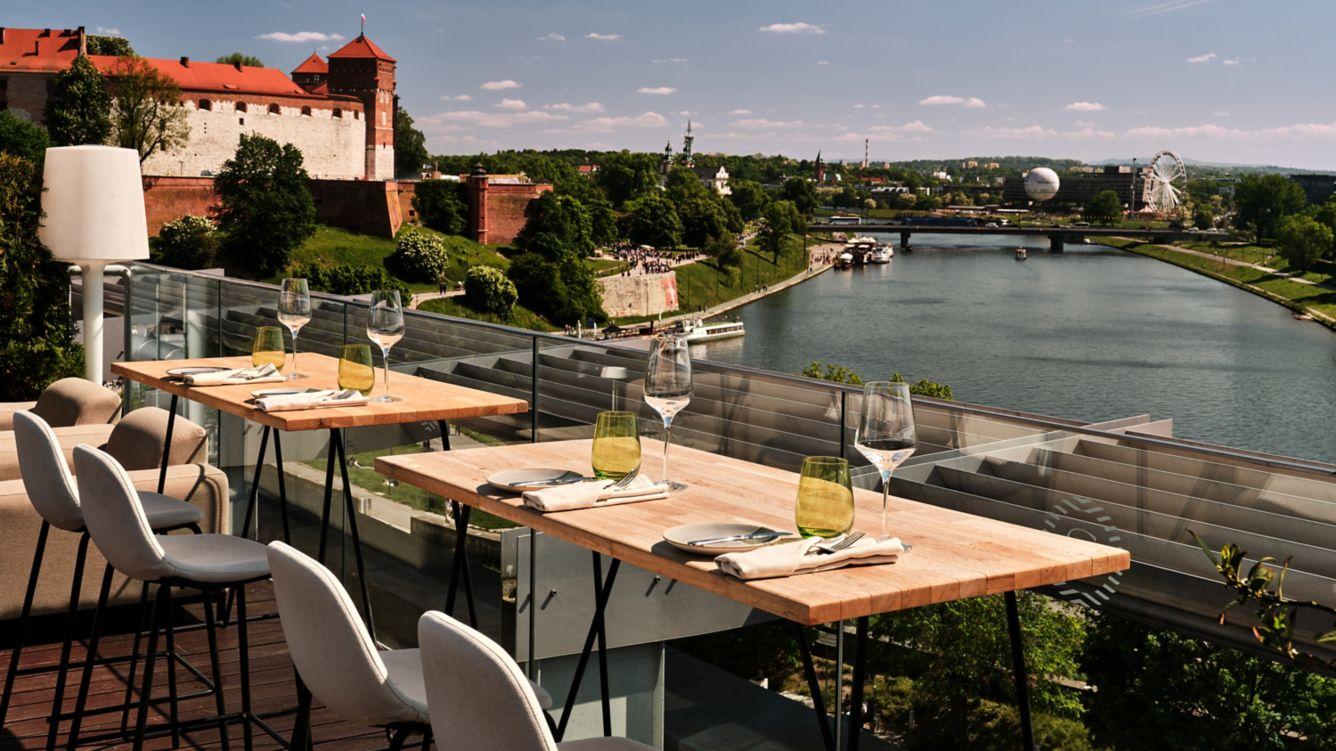 Sheraton Grand Krasków Εξωτερικό φωτογραφία View from the restaurant
